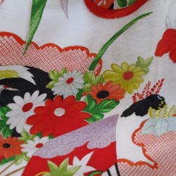 送料無料　花柄の着物で作ったミニスカート　２８３６ 9枚目の画像