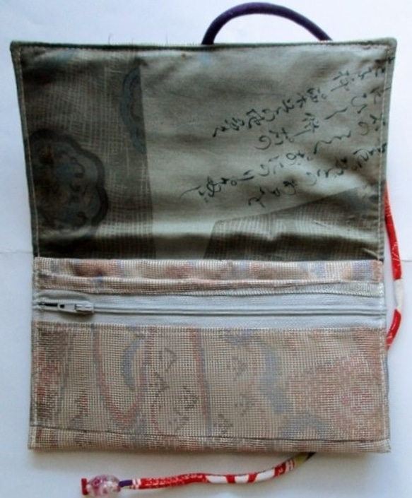 送料無料　色大島紬で作った和風財布・ポーチ　２８３７ 5枚目の画像