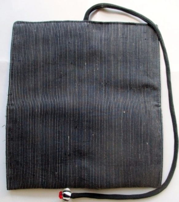 送料無料　めくら縞の着物で作った和風財布・ポーチ　２８６１ 9枚目の画像