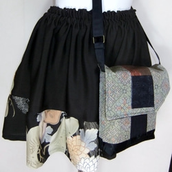 着物　大島紬のミニショルダーバック　８８６ 5枚目の画像