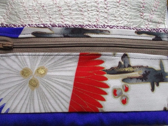 送料無料　花柄の着物で作った和風財布・ポーチ　３０１９ 6枚目の画像