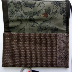 着物　泥大島紬の和風お財布　あ１４０ 4枚目の画像