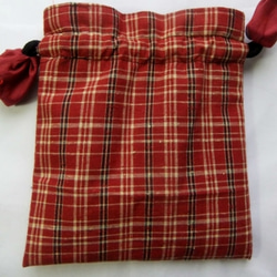 和風　土佐紬の巾着袋　あ１７１ 4枚目の画像