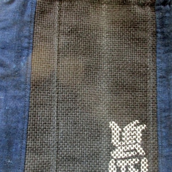 送料無料　藍と消防団服で作った巾着袋　３４１３ 6枚目の画像