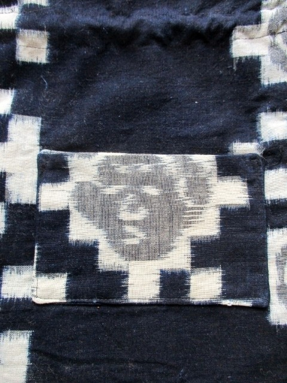 送料無料　久留米の絵絣で作った巾着袋　３４１７ 6枚目の画像