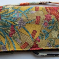 送料無料　花柄の着物で作った和風財布・ポーチ　３４５６ 3枚目の画像