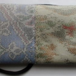 送料無料　色大島紬の着物で作った和風財布・ポーチ　３５６９ 4枚目の画像