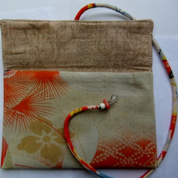 和風　花柄の着物で作ったミニ和風お財布　あ２９３ 3枚目の画像