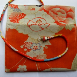 和風　花柄の着物で作ったミニ和風お財布　あ２９３ 5枚目の画像