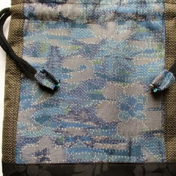 送料無料　大島紬を組み合わせて作った巾着袋　３７２２ 7枚目の画像
