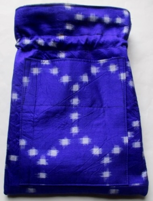 送料無料　大島紬を組み合わせて作った巾着袋　３７２２ 9枚目の画像