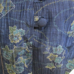送料無料　紬と藍大島紬で作ったプルオーバー  ３８１５ 7枚目の画像