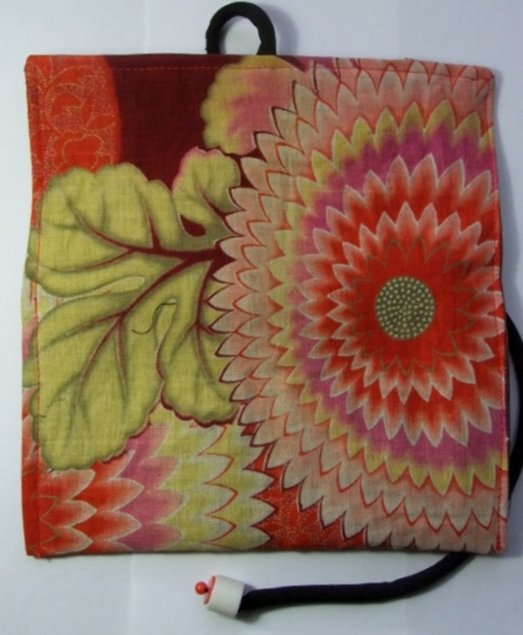 花柄の着物で作った和風お財布　あ４０４ 4枚目の画像