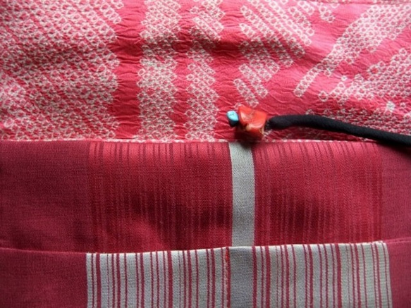 夏の着物で作った和風札入れ　ポーチ　あ７４６ 4枚目の画像