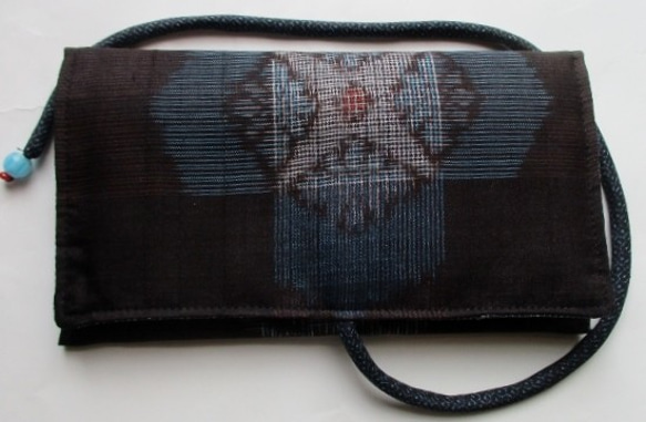 ４５０４　夏大島紬で作った和風財布・ポーチ　送料無料 3枚目の画像