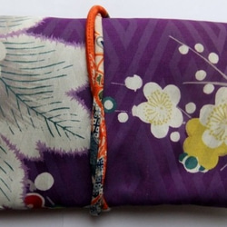 花柄の着物で作った和風お財布　あ７９７ 2枚目の画像
