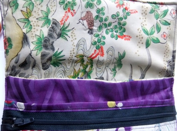 花柄の着物で作った和風お財布　あ７９７ 4枚目の画像