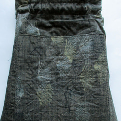 ４９１４　大島紬と長襦袢で作った巾着袋　＃送料無料 8枚目の画像