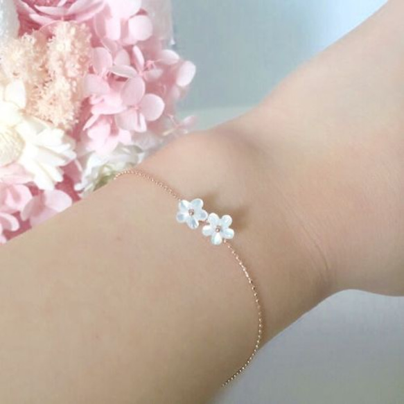 K10＊Lilac Bracelet♡幸せのライラックブレスレット♡白蝶貝の