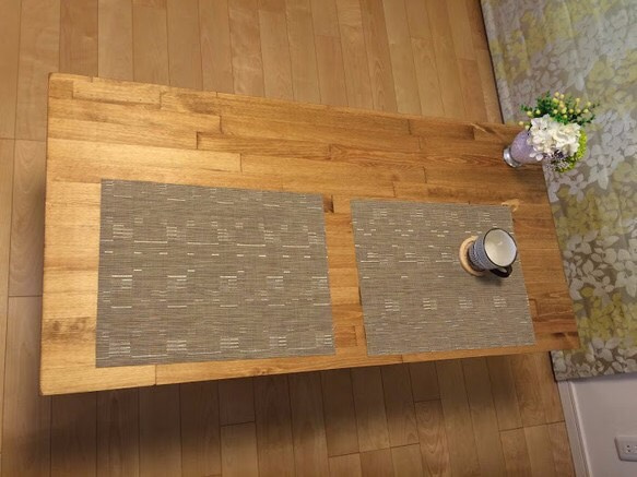 アイアン ソファーテーブル 120×60×50　パイン集成材 2枚目の画像