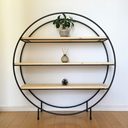 ラウンドシェルフ　大　まんまるアイアンに透明なガラス板　オシャレ！ img_4291263f96e8ca80f1b47ee5e7