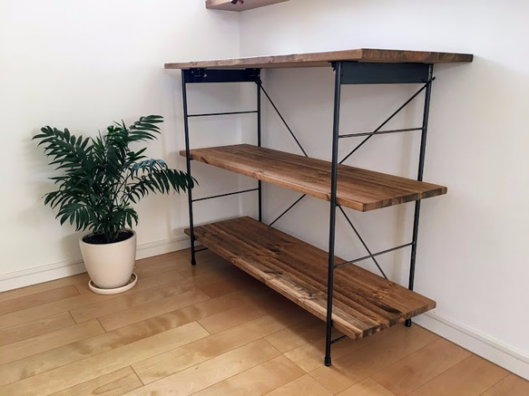 あかりんご様オーダー分 W90×D40×H80 折りたたみシェルフ 棚板1枚追加  