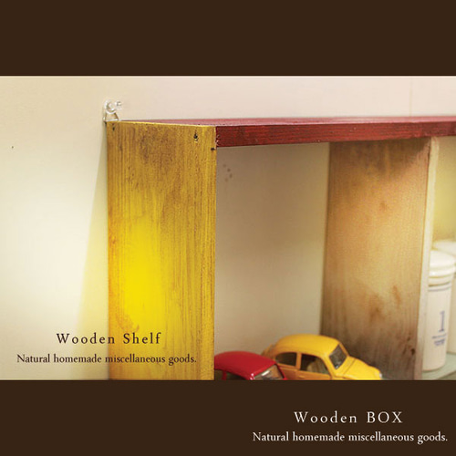 送料無料]アンティーク風 カラフル シェルフ 木製棚 棚