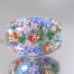 紫陽花と金魚のとんぼ玉（ガラス玉） 1枚目の画像