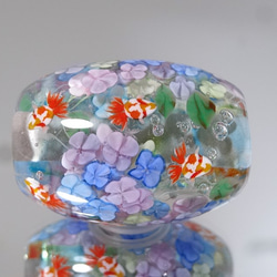 紫陽花と金魚のとんぼ玉（ガラス玉） 3枚目の画像