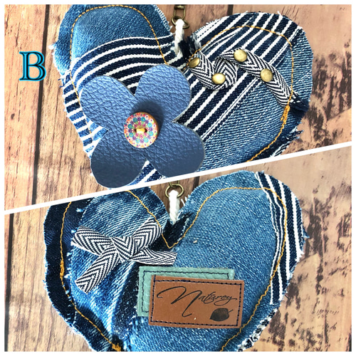 デニムのバッグチャーム＊ハート＊ バッグチャーム petit mom 通販