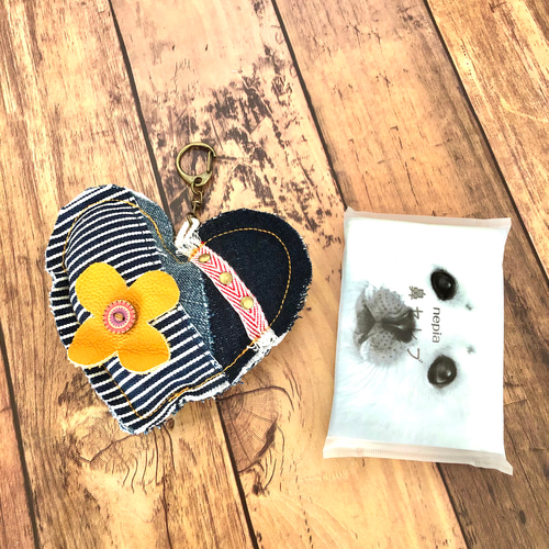 デニムのバッグチャーム＊ハート＊ バッグチャーム petit mom