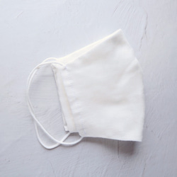 【再販】ポケット付き立体マスク（大人用）ホワイト1枚 無料ワッペン付き 4枚目の画像