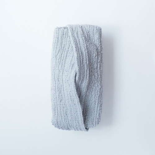 再販】裂織ボックスティッシュカバー ライトグレー手織り 無地 その他