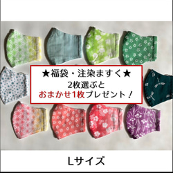 注染マスク3枚セット(選べる２枚＋おまかせ１枚)　※マスクサイズ＜L＞ 1枚目の画像