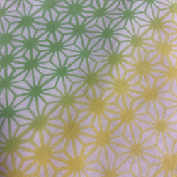 手ぬぐい｜麻の葉(黄緑と黄色のグラデーション)　浜松注染　綿100％　日本製 2枚目の画像