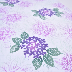 浜松注染 | 紫陽花(赤紫)　手ぬぐい　本染　綿100％　日本製 3枚目の画像