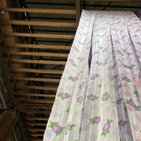 浜松注染 | 紫陽花(ブルーグレー)　手ぬぐい　本染　綿100％　日本製 6枚目の画像