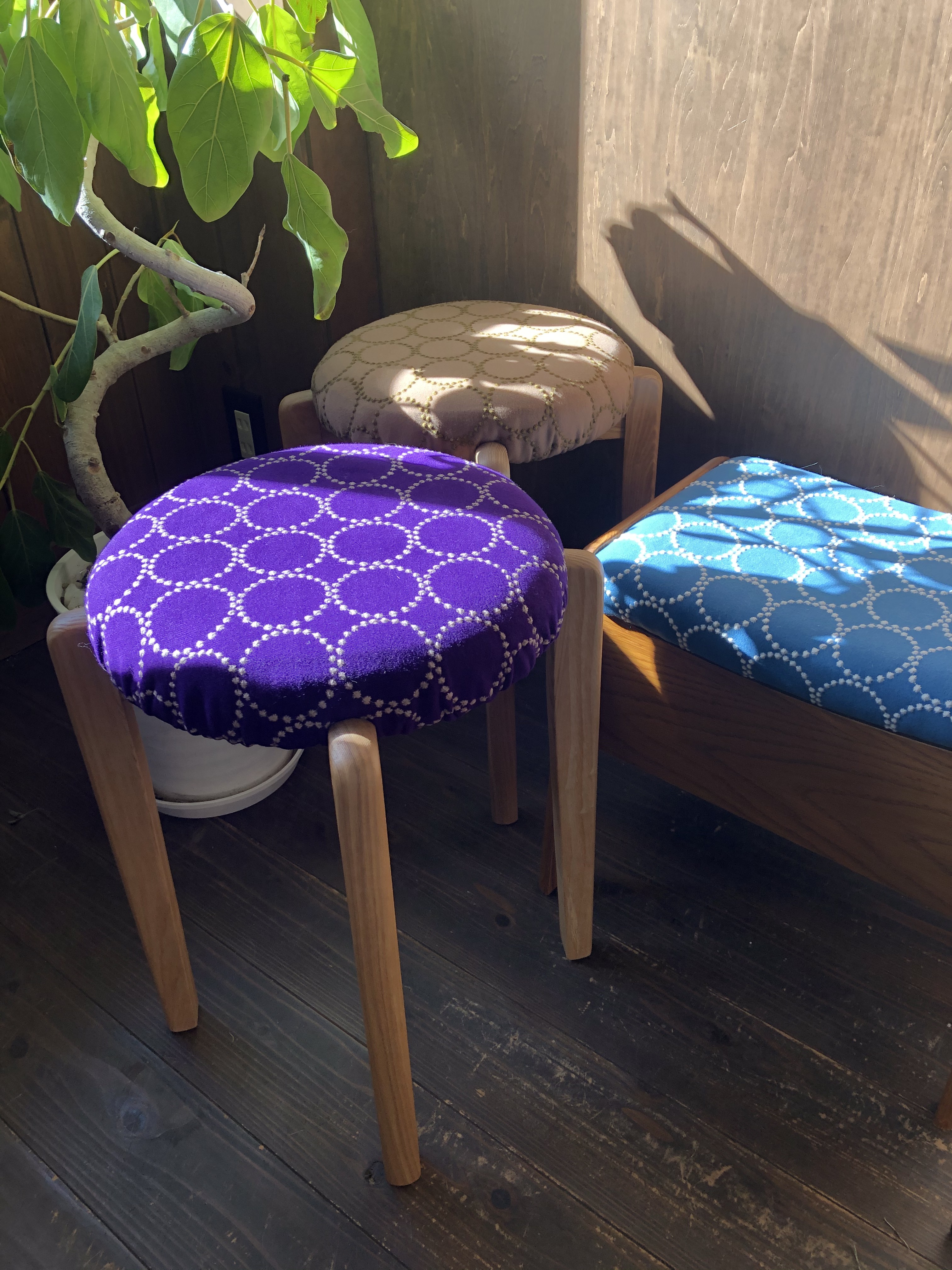 ユーカリ✴︎さん専用 ミナペルホネン ハンドメイド トロペスツール タンバリン スツール ミナペルホネン - チェア・椅子の人気通販 | minne
