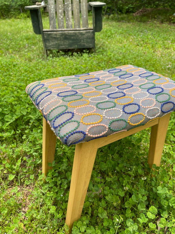 こむぎさん専用 ミナペルホネン 秋田木工 剣持スツール タンバリン ハンドメイド 剣持スツール202 タンバリンハリンダル ナラ・青 | La Vida