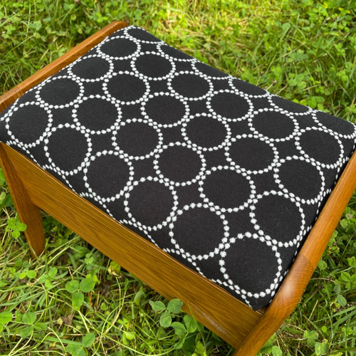 NT ママさん専用 ミナペルホネン ハンドメイド スツール タンバリン 生地 ミナペルホネン タンバリン dop ブルー スツール ハンドメイド チェア