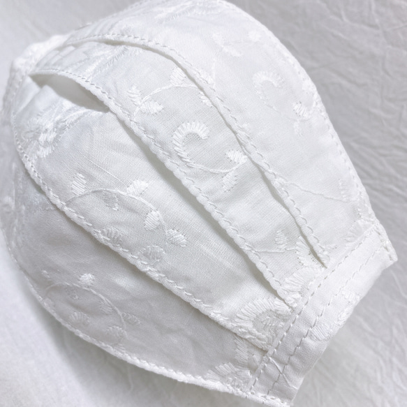 スーパーフィット　冷感　7  マスクカバー ひんやり　接触冷感　白　刺繍　cool 4枚目の画像