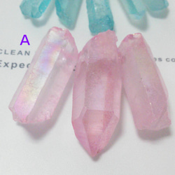 【送料無料】オーロラ加工水晶ブルー&ピンク 3枚目の画像