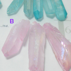 【送料無料】オーロラ加工水晶ブルー&ピンク 5枚目の画像