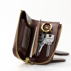 【受注生産】スマートキー収納キーケース　ヌメ革　手染め　タン・ブラウン・ブラック 5枚目の画像