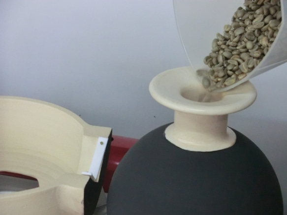 陶器製遠赤外線コーヒー焙煎器（ロースター）　珈悦Candy（こうえつ）　「黄色」（焙煎機） 5枚目の画像