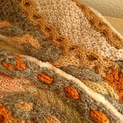 納瓦針織圍巾/棕色搭配[我有襯裡] 第5張的照片
