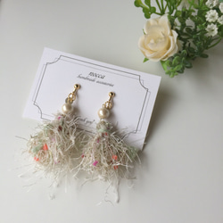 【再販】tassel earring/pierce - pale green ペールグリーン 4枚目の画像