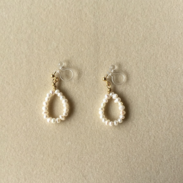 【再販】pearl drop earring/pierce 淡水パールしずくイヤリング/ピアス 1枚目の画像