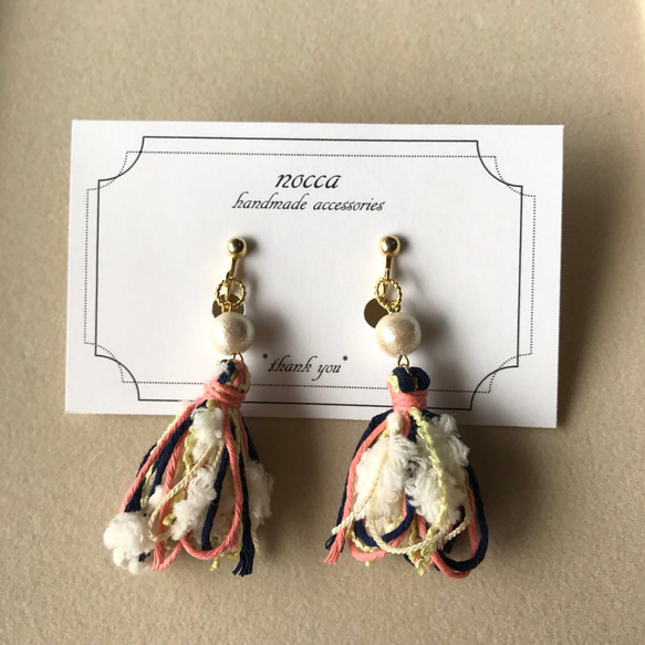 tassel earring - popcorn タッセルイヤリング - ポップコーン 3枚目の画像