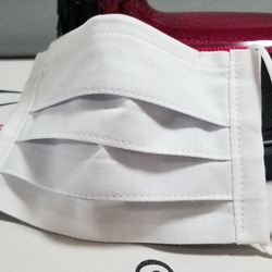 翌日発送　夏マスク　PM2.5高性能フィルター1枚付  ホワイト　プリーツマスク　フィルターポケット付き　和晒ガーゼ 1枚目の画像